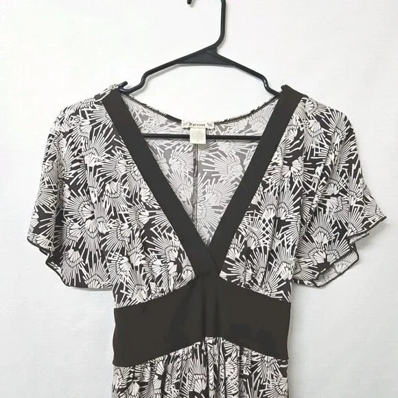 Wowmns Sz Small Y2K Forever 21 Babydoll Dress Brown Stretch Retro Hippie - Picture 2 of 7